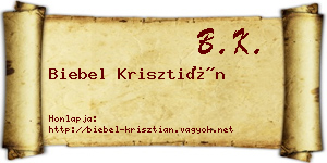 Biebel Krisztián névjegykártya